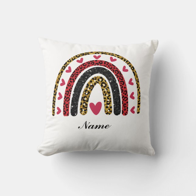 Editable Valentine Pillow: Love's Rainbow for  Throw Pillow (Front)