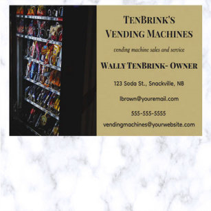 Editable Vending Machine Sales and Service Business Card