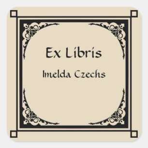 Editable Victorian Raindrop Corners Bookplate