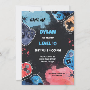 Editable Video Game Birthday Invitation Template