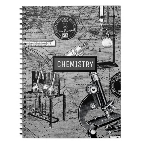 Editable Vintage Chemistry Lab Equipment Notebook