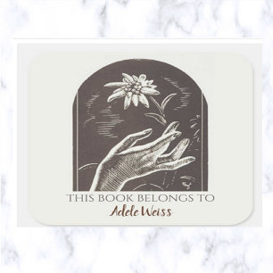 Editable Vintage Edelweiss Bookplate
