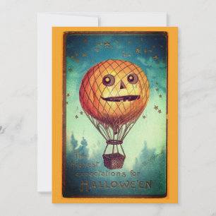 Editable Vintage Halloween Funny illustration Holiday Card