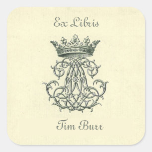 Editable Vintage Royal Crown Bookplate