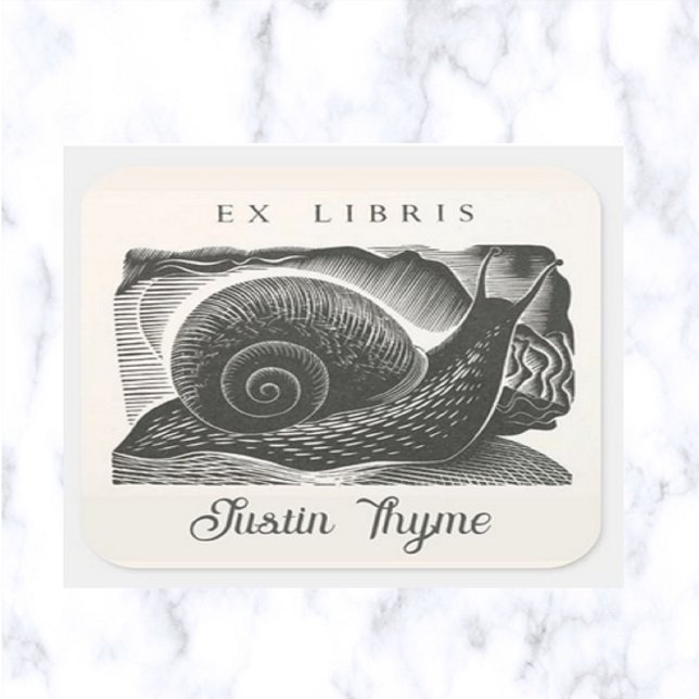 Editable Vintage Snail Bookplate (Creator Uploaded)