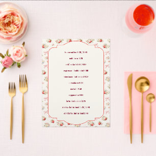 Editable Vintage Strawberry Café Menu Template