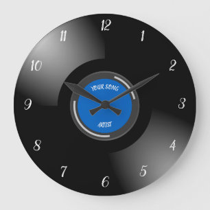 Editable Vinyl Record Large Clock