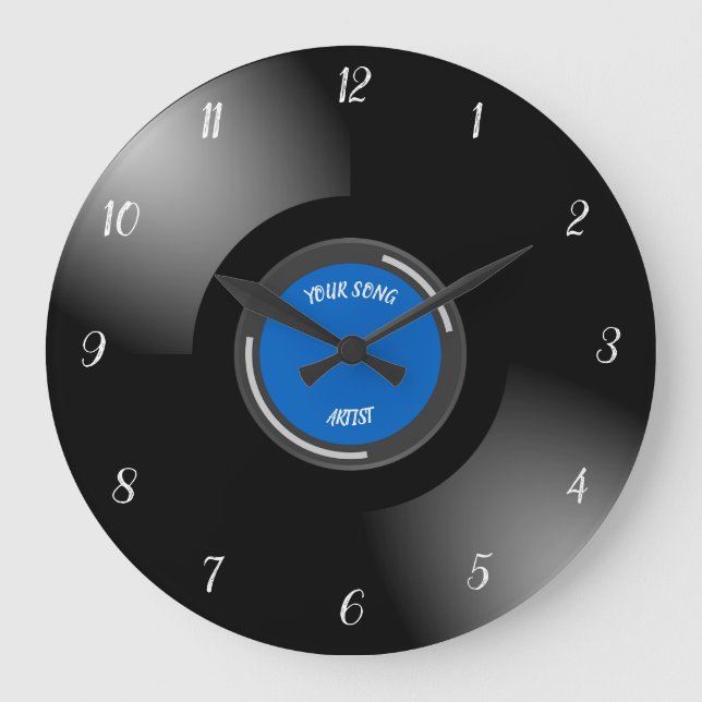 Editable Vinyl Record Large Clock (Front)