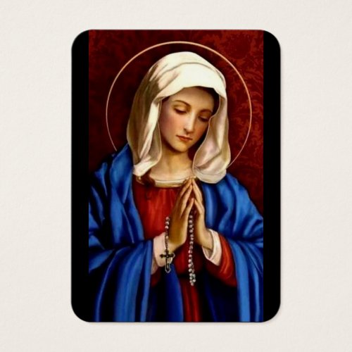 Editable Virgin Mary Catholic Funeral Photo Card