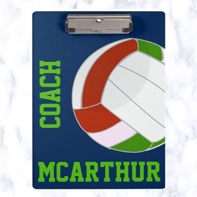 Editable Volleyball Coach Clipboard (What a great gift for a volleyball coach!)