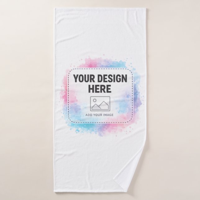 Editable Watercolor Design Template – Your Design Bath Towel (Bath Towel)
