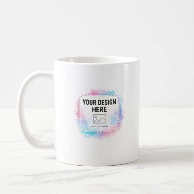 Editable Watercolor Design Template – Your Design Coffee Mug (Left)