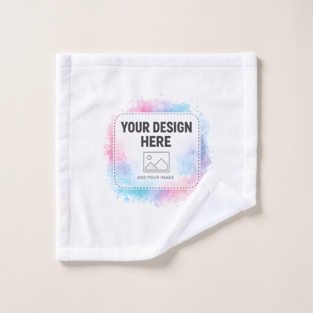 Editable Watercolor Design Template – Your Design Wash Cloth (Wash Cloth)