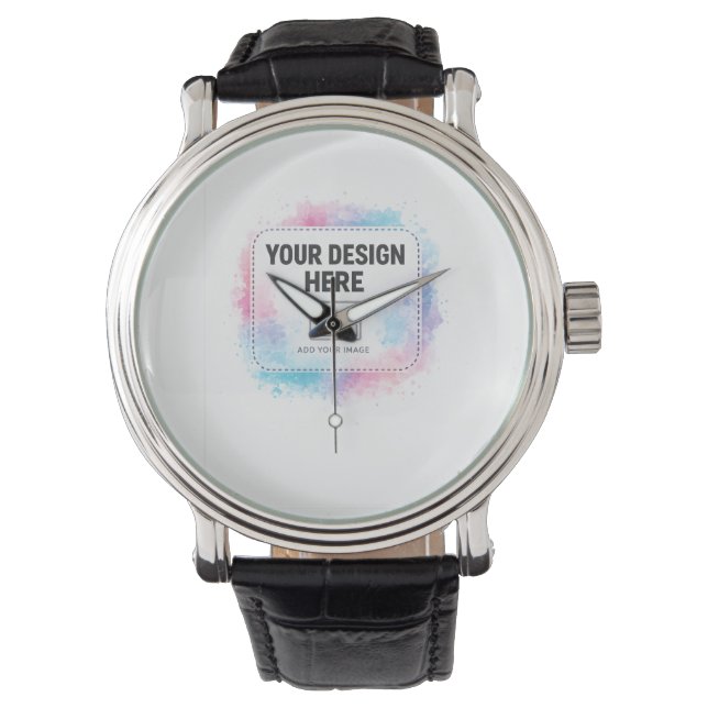 Editable Watercolor Design Template – Your Design Watch (Front)