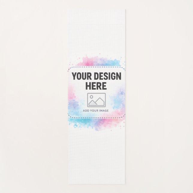 Editable Watercolor Design Template – Your Design Yoga Mat (Front)