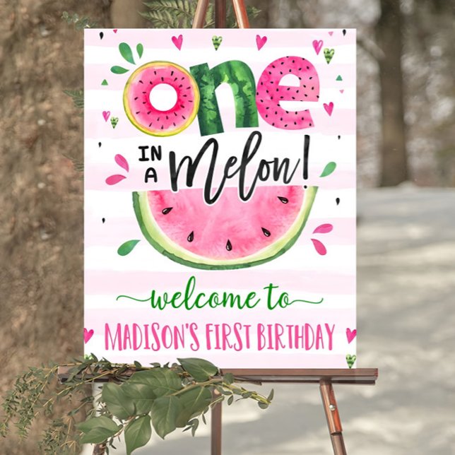 EDITABLE Watermelon Birthday Party Welcome sign (Creator Uploaded)