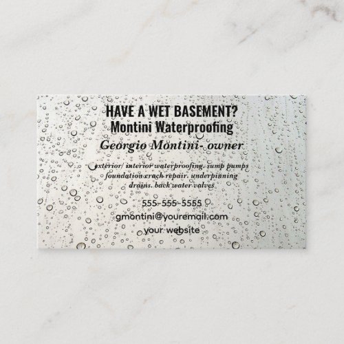 Editable Waterproofing  Business Card