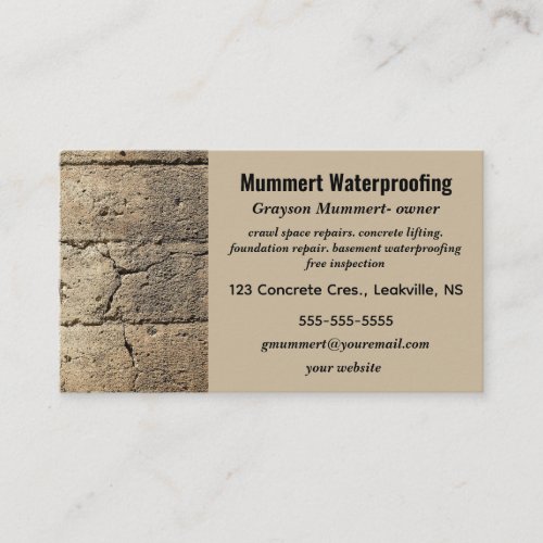 Editable Waterproofing Services Business Card