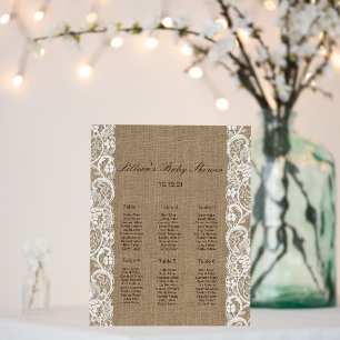Editable Wedding, Baby Shower Seating Chart Poster