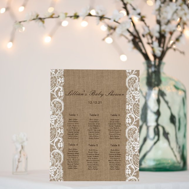 Editable Wedding, Baby Shower Seating Chart Poster (In Situ (Wedding))