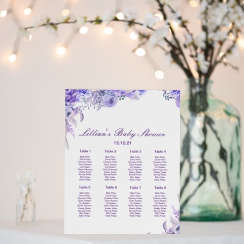 Editable Wedding Baby Shower Seating Chart Poster