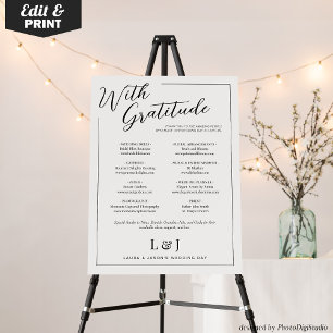 Editable Wedding Day Sign Acknowledgment Thank You