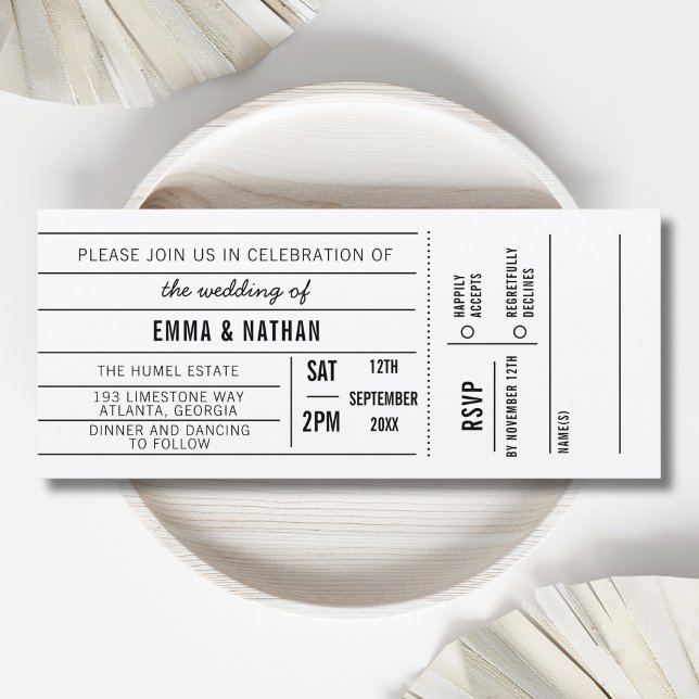 Editable Wedding Engagement Ticket Vintage Wedding Invitation (Creator Uploaded)