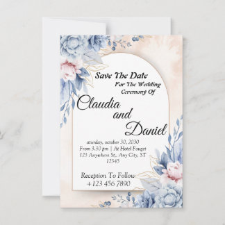 Editable Wedding floral Invitation Template