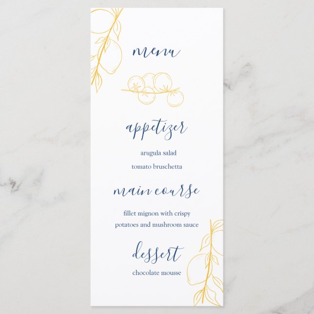 Editable Wedding Menu (Front)
