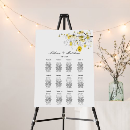 Editable Wedding Seating Chart Baby Shower Chart Foam Board