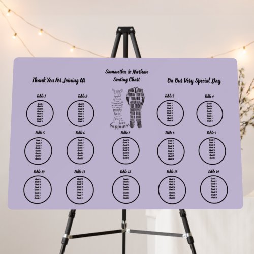 Editable Wedding Seating Chart Template Foam Board