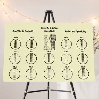 Editable Wedding Seating Chart Template Foam Board