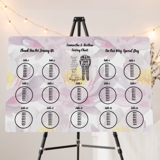 Editable Wedding Seating Chart Template Foam Board