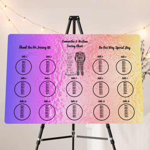 Editable Wedding Seating Chart Template Foam Board