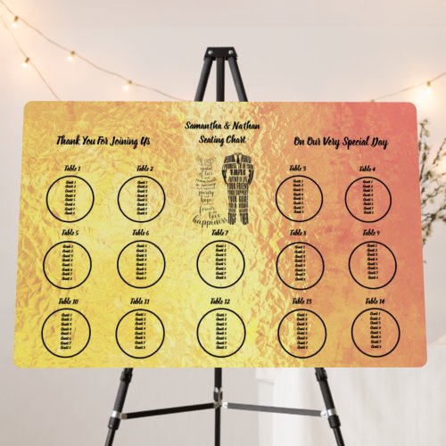 Editable Wedding Seating Chart Template Foam Board