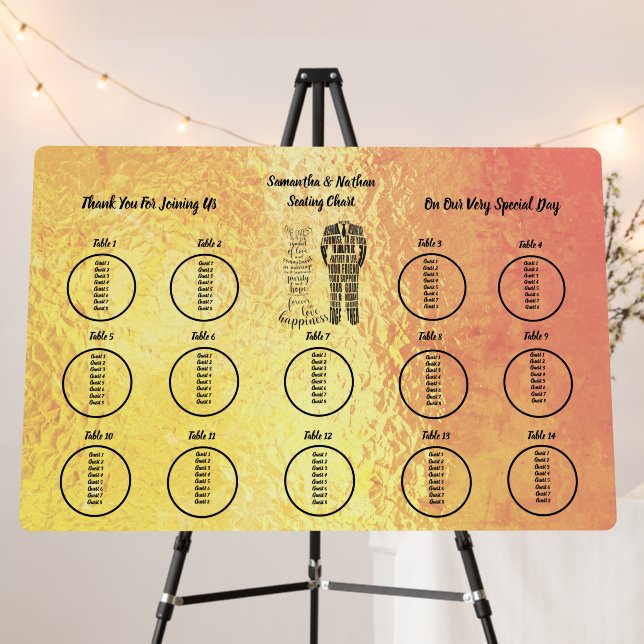 Editable Wedding Seating Chart Template Foam Board (In Situ (Stand))