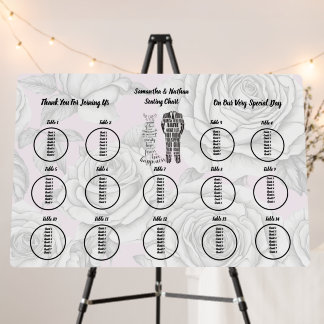 Editable Wedding Seating Chart Template Foam Board