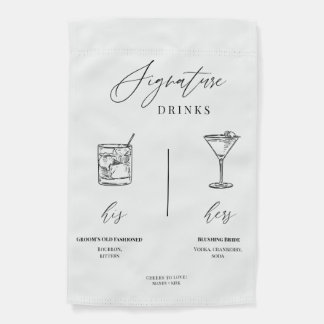 Editable Wedding Signature Drinks Menu Table Sign