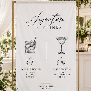 Editable Wedding Signature Drinks Menu Table Sign