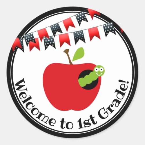 Editable Welcome School Classroom Classic Round Sticker