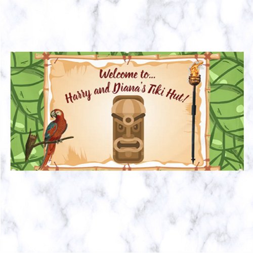 Editable Welcome to Our Tiki Hut Banner