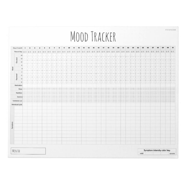 Editable Wellness & Mood Tracker Journal Notepad (Front)