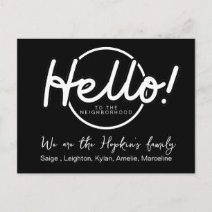 Editable "We're New to the Neighborhood" Card