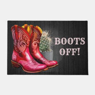 Editable Western Cowboy Boots Off Doormat