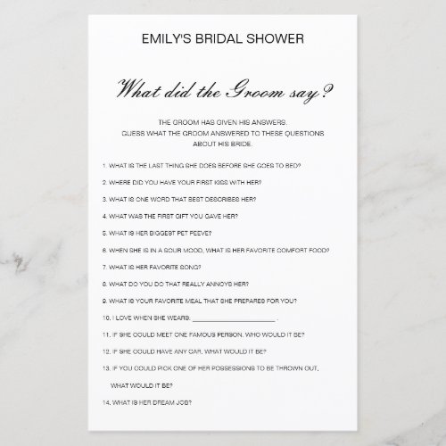 Editable What Did the Groom Say
