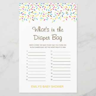 Editable What's in the Diaper Bag Baby Shower Game