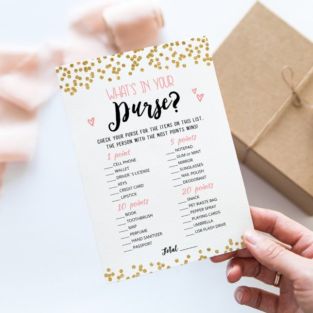 Editable What's in your purse Bridal Shower Card (Creator Uploaded)