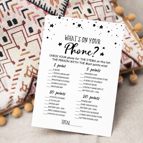 Editable Whats on your phone Baby Shower Card