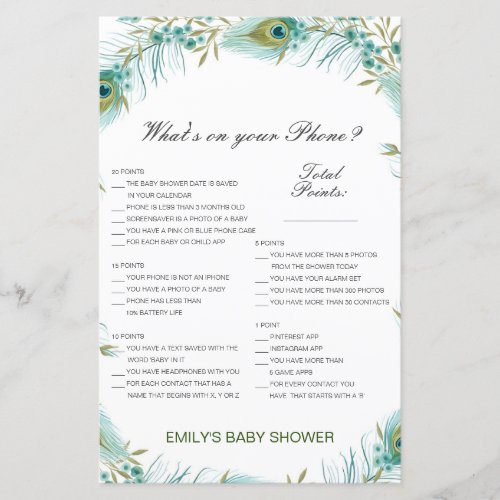 Editable Whats on your Phone Baby Shower Game