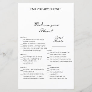 Editable What's on your Phone Baby Shower Game